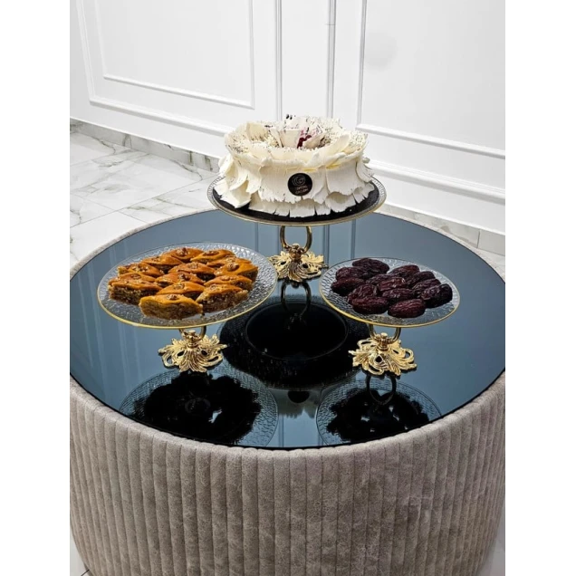 Набор NH_32SDFA, металл/стекло, золотистый/прозрачный, 3 шт