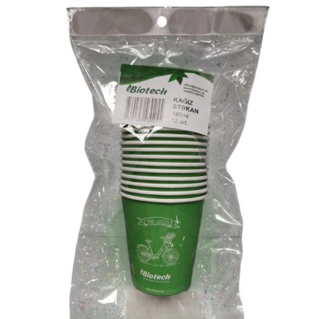 Набор одноразовых бумажных стаканов Biotech, 180 мл, 12 шт Набор одноразовых бумажных стаканов Biotech, 180 мл, 12 шт