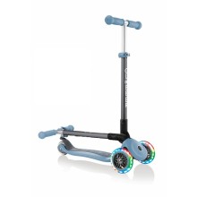 Samokat-kikbord Globber Primo Foldable Lights, uşaqlar üçün, 3 yaşdan, maksimal çəki 50 kq, kül-göy
