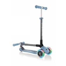 Samokat-kikbord Globber Primo Foldable Lights, uşaqlar üçün, 3 yaşdan, maksimal çəki 50 kq, kül-göy