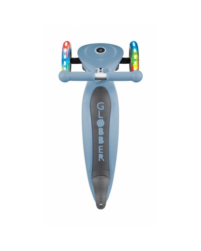 Samokat-kikbord Globber Primo Foldable Lights, uşaqlar üçün, 3 yaşdan, maksimal çəki 50 kq, kül-göy