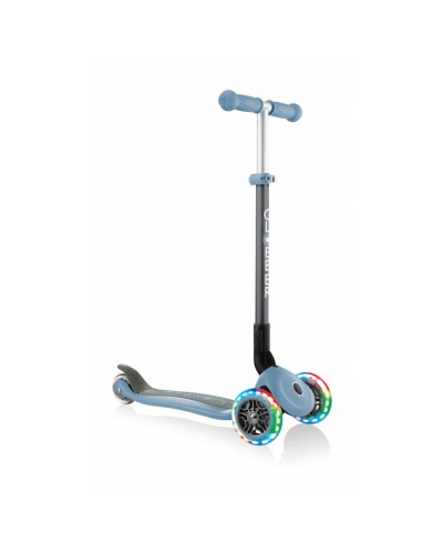 Samokat-kikbord Globber Primo Foldable Lights, uşaqlar üçün, 3 yaşdan, maksimal çəki 50 kq, kül-göy