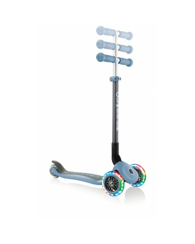 Samokat-kikbord Globber Primo Foldable Lights, uşaqlar üçün, 3 yaşdan, maksimal çəki 50 kq, kül-göy