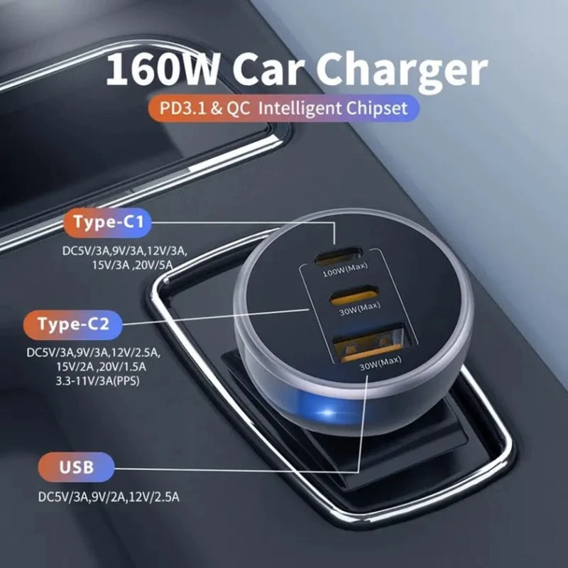 Автомобильное зарядное устройство ProOne PCG29 160W