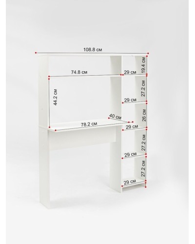 Kompüter masası Letta LDSP, ağ, 144х30х108.8 sm
