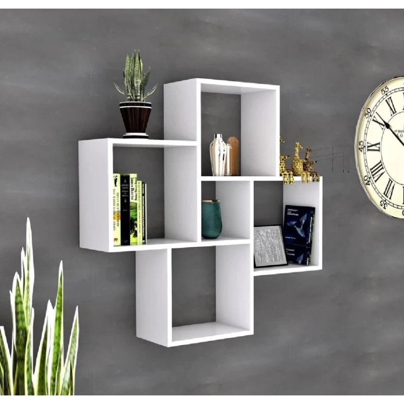 Настенная полка Art Mebel 237, ламинат, 72х72х15 см, белая