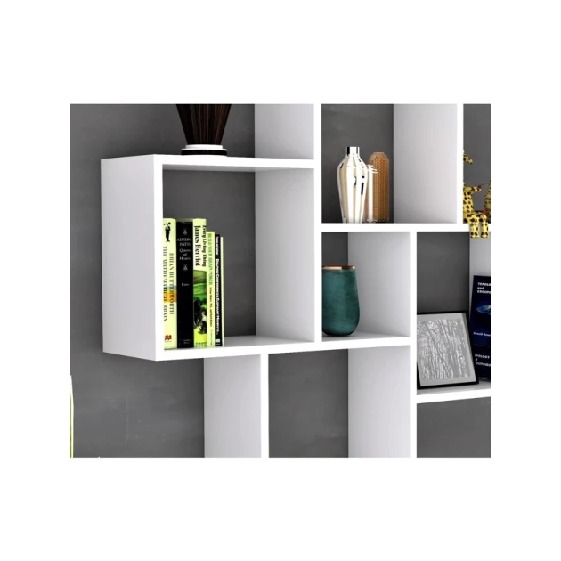 Настенная полка Art Mebel 237, ламинат, 72х72х15 см, белая