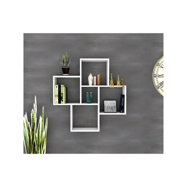 Настенная полка Art Mebel 237, ламинат, 72х72х15 см, белая