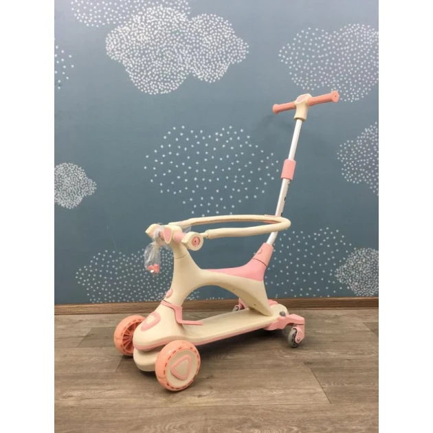 Детский скутер AZR-457 бежевый/розовый Детский скутер AZR-457 бежевый/розовый