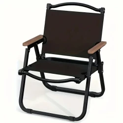 Складной стул с металлическим каркасом и тканевым сиденьем