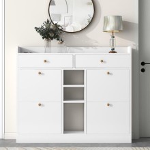 Ayaqqabı üçün tumba Art Mebel 83, laminat, ağ, 130х110х30 sm