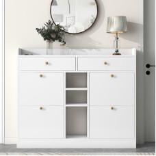 Ayaqqabı üçün tumba Art Mebel 83, laminat, ağ, 130х110х30 sm