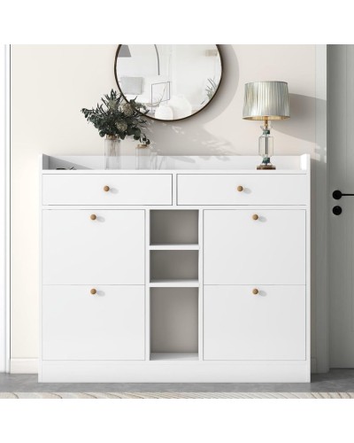 Ayaqqabı üçün tumba Art Mebel 83, laminat, ağ, 130х110х30 sm