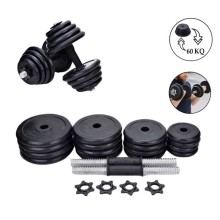 Qantel dəsti TA sport WS0007, 2 əd x 30 kq, rezin, qara