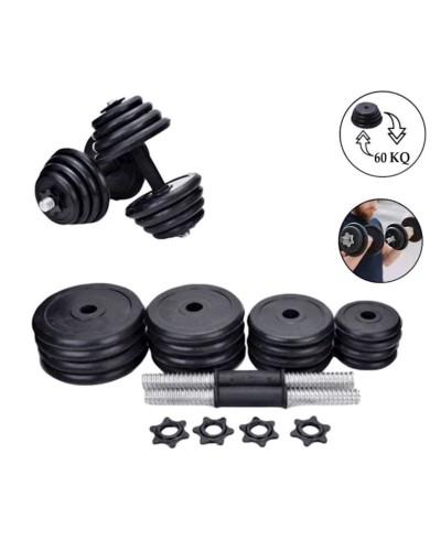 Qantel dəsti TA sport WS0007, 2 əd x 30 kq, rezin, qara