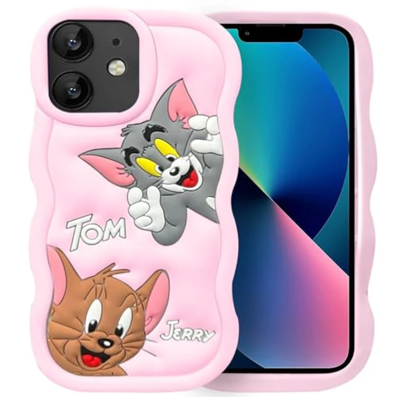 Чехол Tom Jerry Pink Silicone Case для iPhone 16 Pro Max, Розовый Чехол Tom Jerry Pink Silicone Case для iPhone 16 Pro Max, Розовый