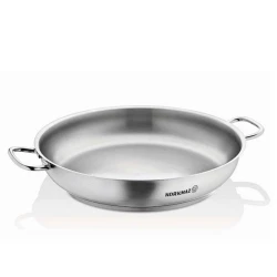 Сковородка для паэльи Korkmaz Proline Paella Satin A1196, 8 л, 40 см, нержавеющая сталь, две ручки, Серебристый