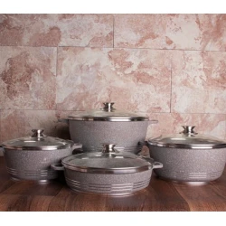 Набор кастрюль Life Smile LF-SM-023, серый, 20/24/28 см Набор кастрюль Life Smile LF-SM-023, серый, 20/24/28 см