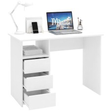 Kompüter masası Marina 3563_M25Stol3PlokiOtkritiyWh, LDSP, 75x52x104 sm, ağ