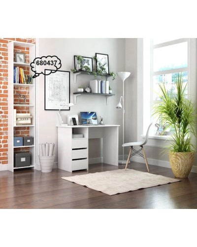 Kompüter masası Marina 3563_M25Stol3PlokiOtkritiyWh, LDSP, 75x52x104 sm, ağ