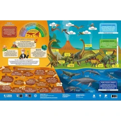 Карта Мира Геодом Динозавры Юрский период, 58х38 см, настенный, двухсторонний