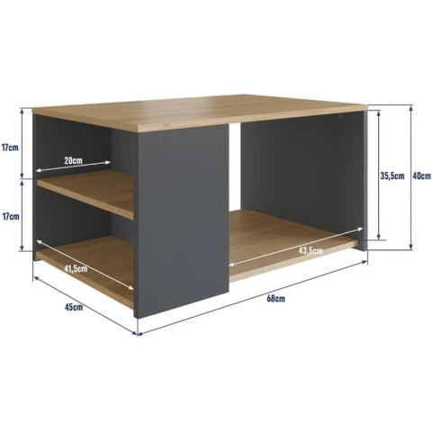 Журнальный стол Ev Plus ev_12116081, ЛДСП, антрацит, коричневый, 90.2x59.2x48.1 см Журнальный стол Ev Plus ev_12116081, ЛДСП, антрацит, коричневый, 90.2x59.2x48.1 см