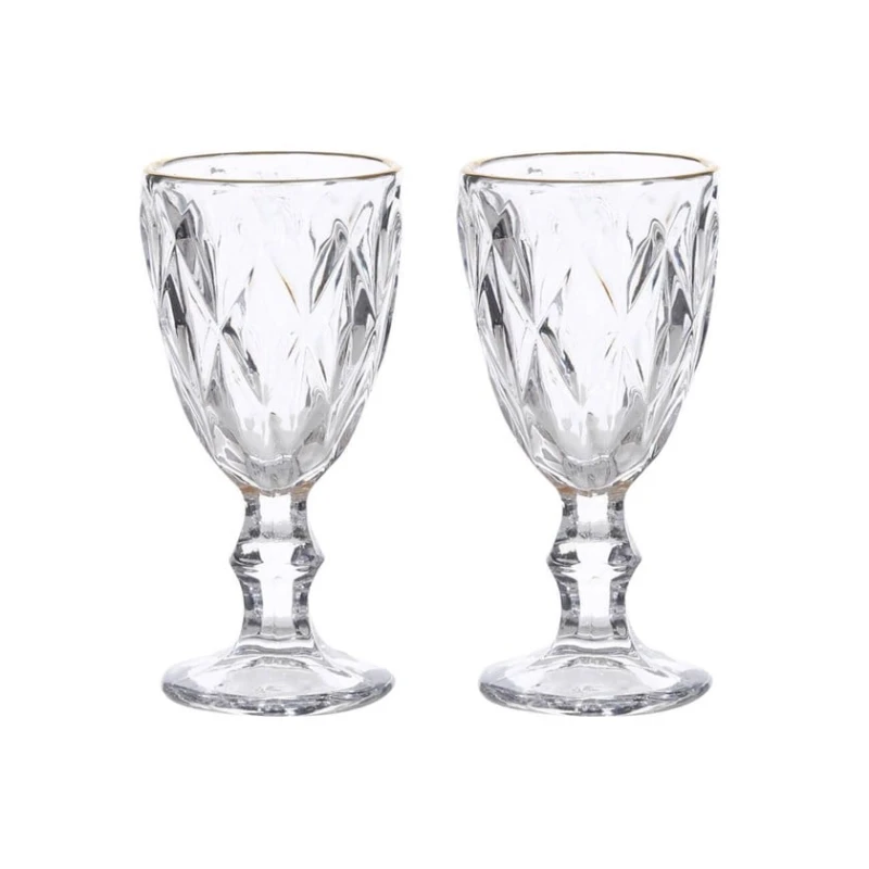 Qədəh dəsti, şüşə, şəffaf/qızılı, 60 ml, 6 əd