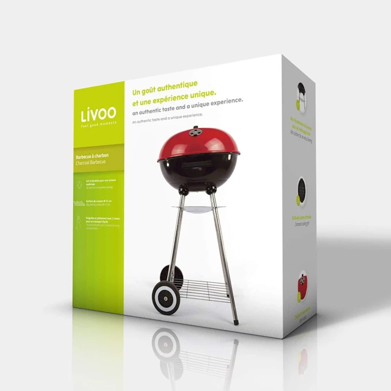 Manqal 064, 51x43x88 sm, alüminium, qara/qırmızı