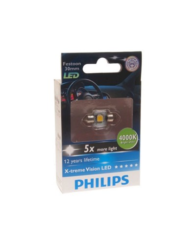 Avtomobil üçün lampa Philips C5W (SV8.5/8) LED 4000K 12V