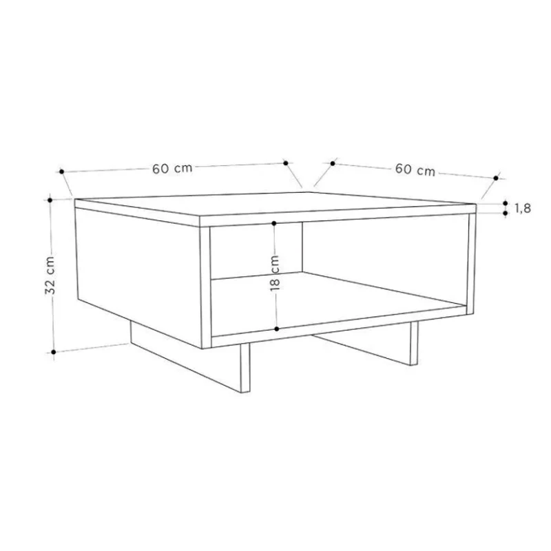 Журнальный стол Art-114, 60x60x30 см, ламинат, темно-серый Журнальный стол Art-114, 60x60x30 см, ламинат, темно-серый