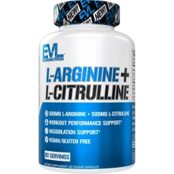 Комплекс до и после тренировки EVL L-Arginine + L-Citrulline, 120 капсул