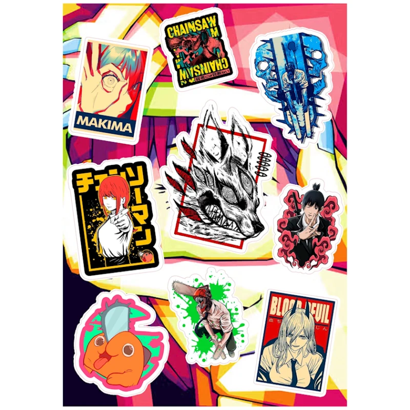 Набор наклеек Chainsaw Man, 9 шт