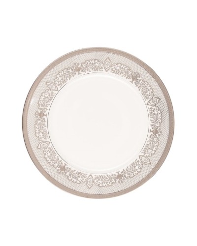 Stol servizi Gipfel ARGENTO 40988 6 nəfərlik, 19 məhsul: yemək boşqabı 27sm, 6əd, qəlyanaltı boşqabı, 23sm, 6əd, şorba boşqabı, 23, 5sm, 6əd, salat üçün qab, 24sm, 1əd. Rəng: ağ gümüşü kant ilə. Material: premium farfor