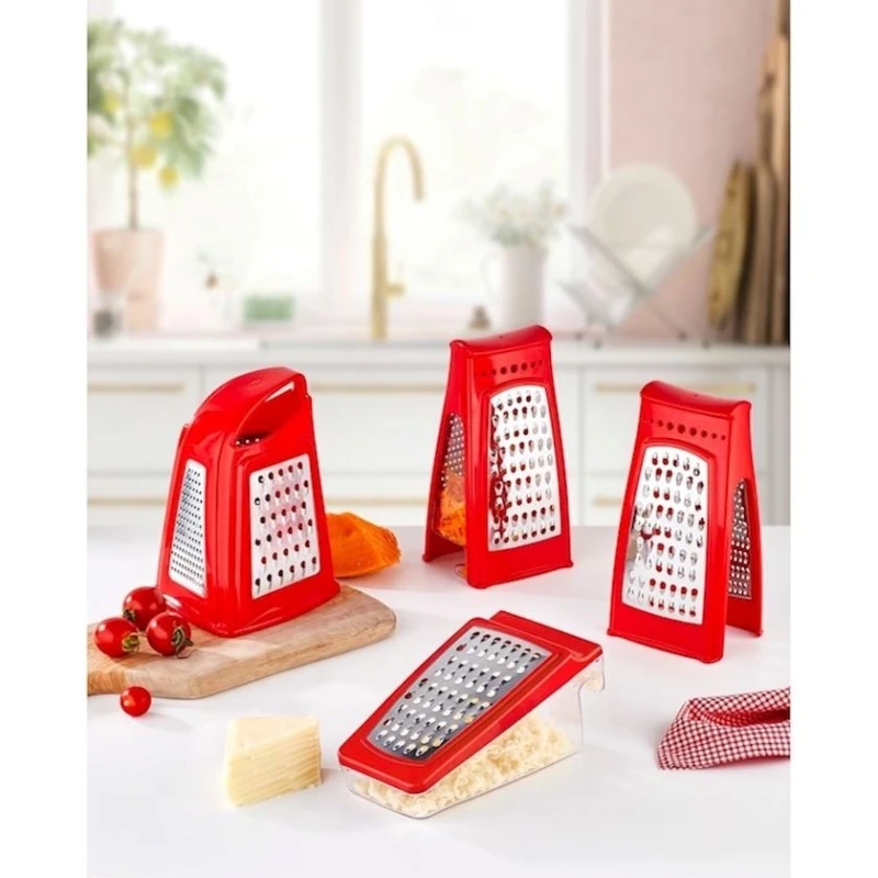 Терка Qlux L-00715, пластик/нержавеющая сталь, красная Терка Qlux L-00715, пластик/нержавеющая сталь, красная