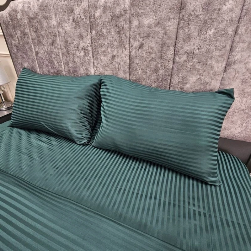 Комплект постельного белья Sahara SHA-000075 пододеяльник 200x220, простыня 230x240, наволочки 50x70, двуспальный, хлопок, зелеый