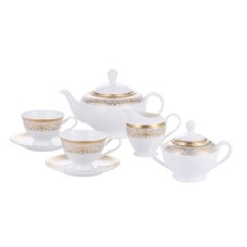 Çay servizi Gipfel ARGENTO 40982 6 nəfərə, 15 əşya, Material: çini
