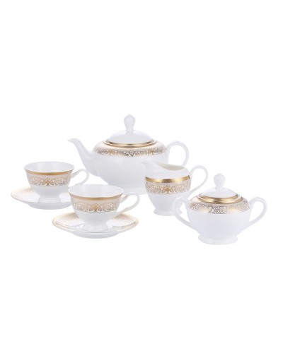 Çay servizi Gipfel ARGENTO 40982 6 nəfərə, 15 əşya, Material: çini