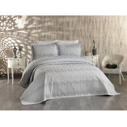 Комплект постельного белья MiraNova SF-319, покрывало 240x260 см, 2 шт наволочек 60x80 см, серый
