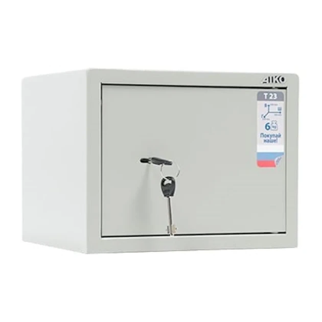 Мебельный сейф Aiko T-23 KL, с ключом, серый, 230x300x250 мм Мебельный сейф Aiko T-23 KL, с ключом, серый, 230x300x250 мм