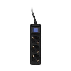 Сетевой фильтр 2E Power Strip 3хType F 1.5 м, 3-розеточный - 2E-U03ESM1.5BK