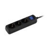 Сетевой фильтр 2E Power Strip 3хType F 1.5 м, 3-розеточный - 2E-U03ESM1.5BK
