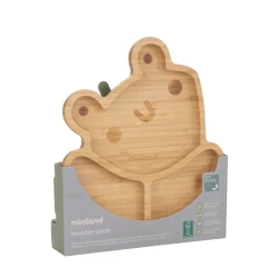 Boşqab Miniland Frog, vakuum yapışqan ilə, 6+ ay, qəhvəyi