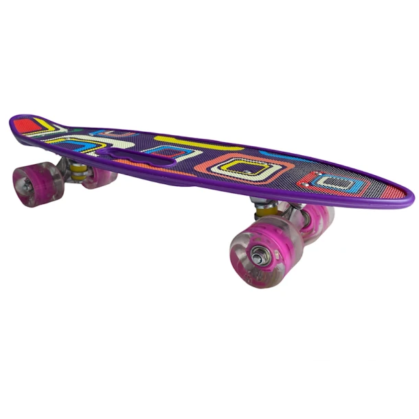Скейтборд детский с ручкой, фиолетовый.