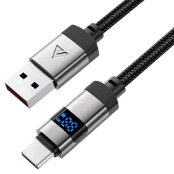 Кабель USB C15-04 USB-A на USB-C, Черный, 1.2 м, 66W