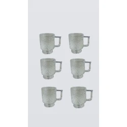 Fincan dəsti 6921-34, şüşə, boz, 350 ml, 6 əd