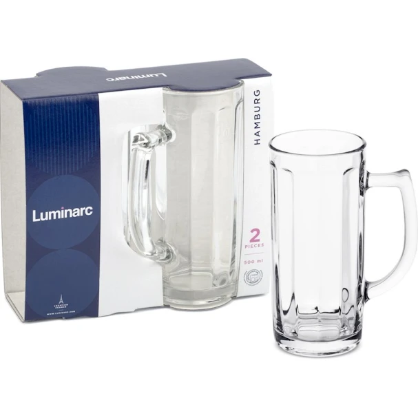 Набор кружек для пива Luminarc Hamburg, стекло, 330 мл, 2 шт Набор кружек для пива Luminarc Hamburg, стекло, 330 мл, 2 шт
