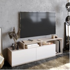TV üçün tumba ev_12116154, laminat, ağ/qəhvəyi, 150x35x42 sm