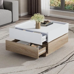 Журнальный стол Art-89, 50x60x60 см, ламинат, коричневый/белый Журнальный стол Art-89, 50x60x60 см, ламинат, коричневый/белый