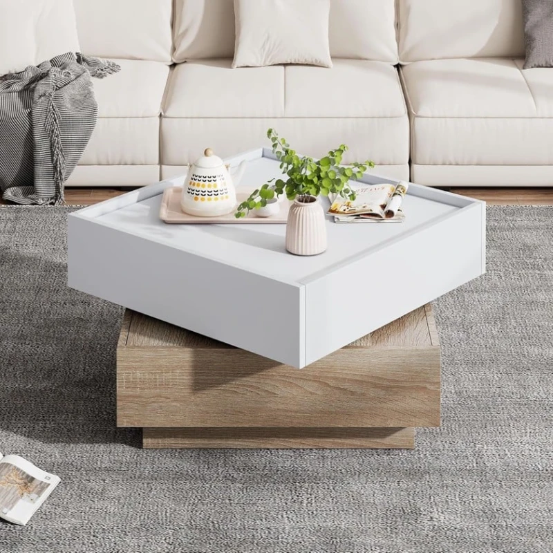 Журнальный стол Art-89, 50x60x60 см, ламинат, коричневый/белый Журнальный стол Art-89, 50x60x60 см, ламинат, коричневый/белый