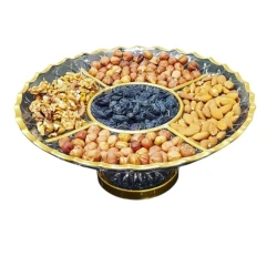 Çərəz qabı nh_13cu, şüşə, şəffaf/qızılı, 29 sm